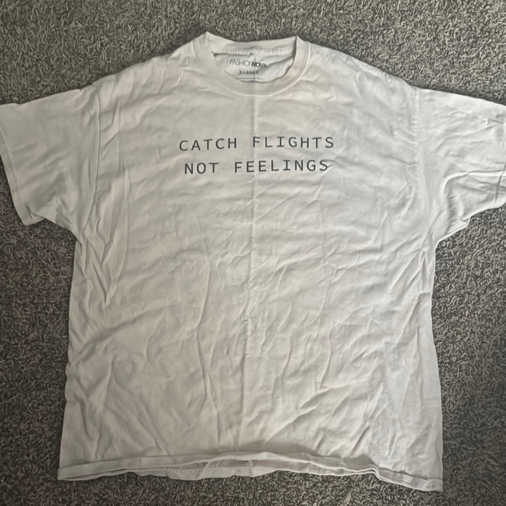 Fashion Nova White Graphic T-Shirt for Men